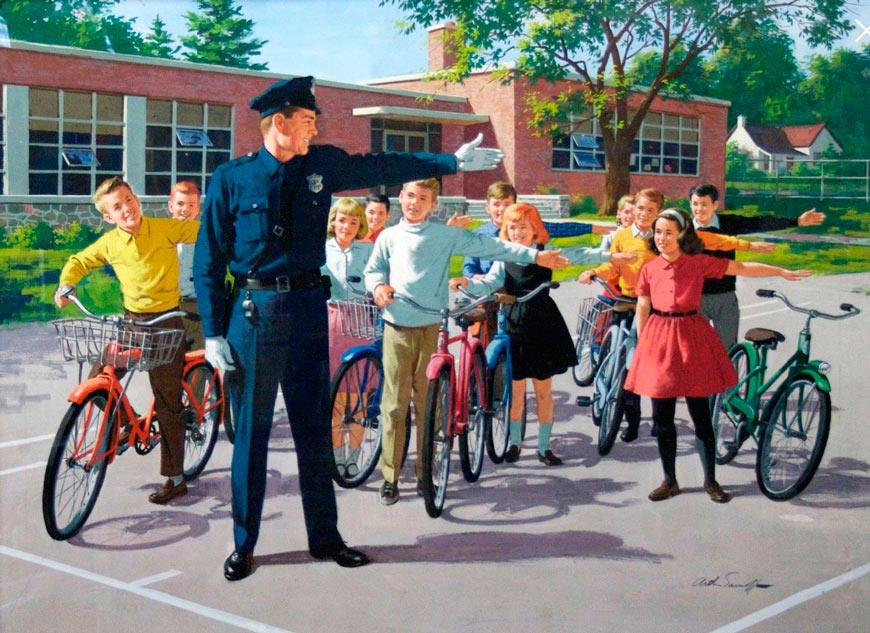 [Officer outside with kids / Полицейский на улице с детьми]