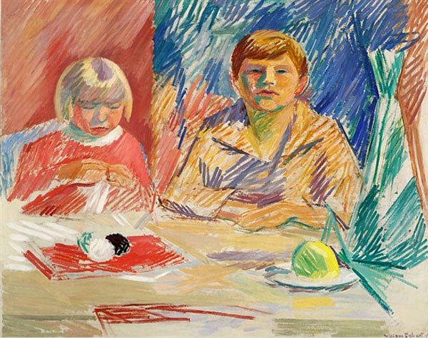 Two children at a table (Два ребёнка за столом), 1934