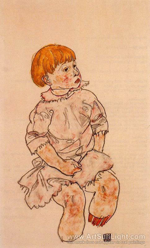 Seated Child / Anton Peschka, Jr (Сидящий ребёнок / Антон Пешка младший), 1917