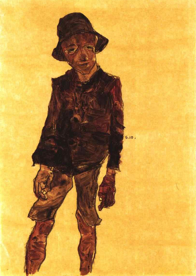 Stehender Junge mit Hut (Стоящий мальчик в шляпе), 1910