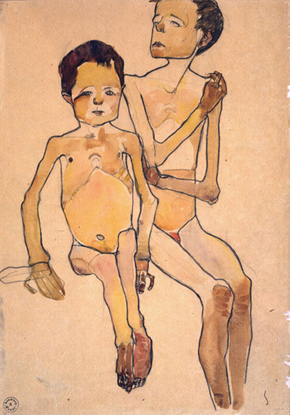 Two seated Nude Boys (Два сидящих нагих мальчика), 1910