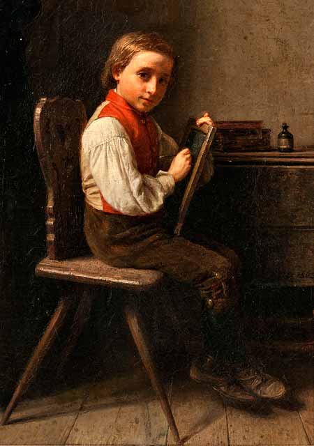 Schoolboy with a Slate (Школьник с грифельной доской)