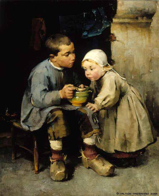 A Boy Feeding his Younger Sister (Мальчик, кормящий свою младшую сестру), 1881