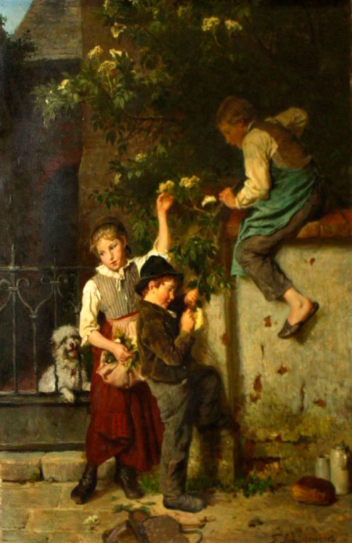 Children gathering flowers (Дети, рвущие цветы)