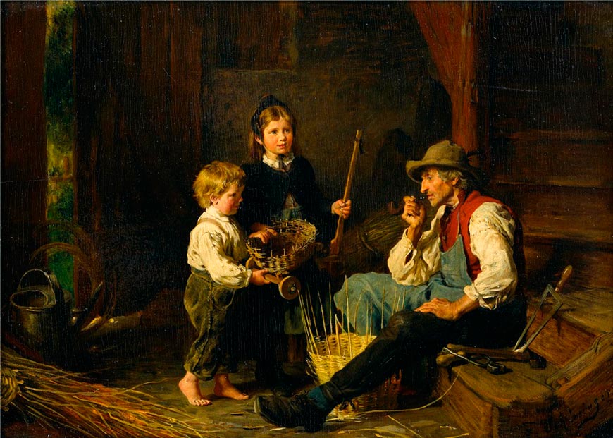 The basket weaves apprentices (Корзина, сплетаемая подмастерьем)