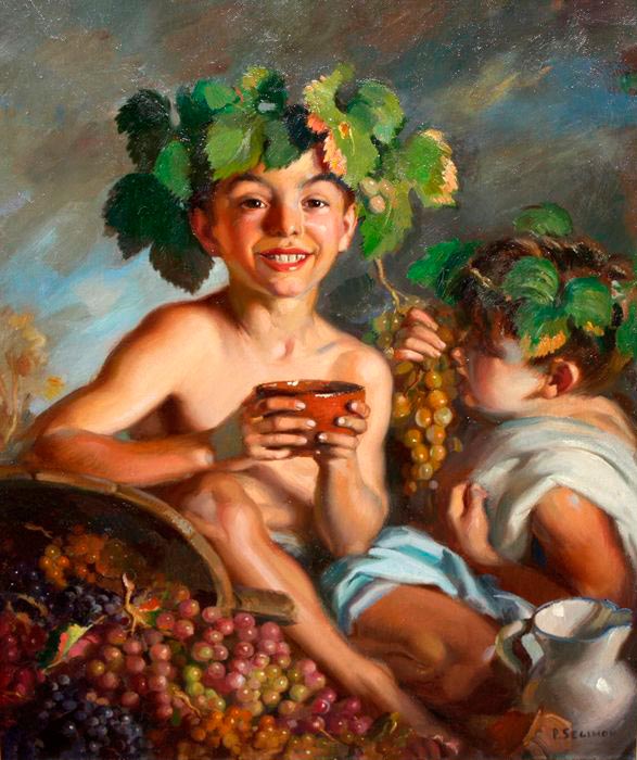 Niños con uvas (Дети с виноградом)