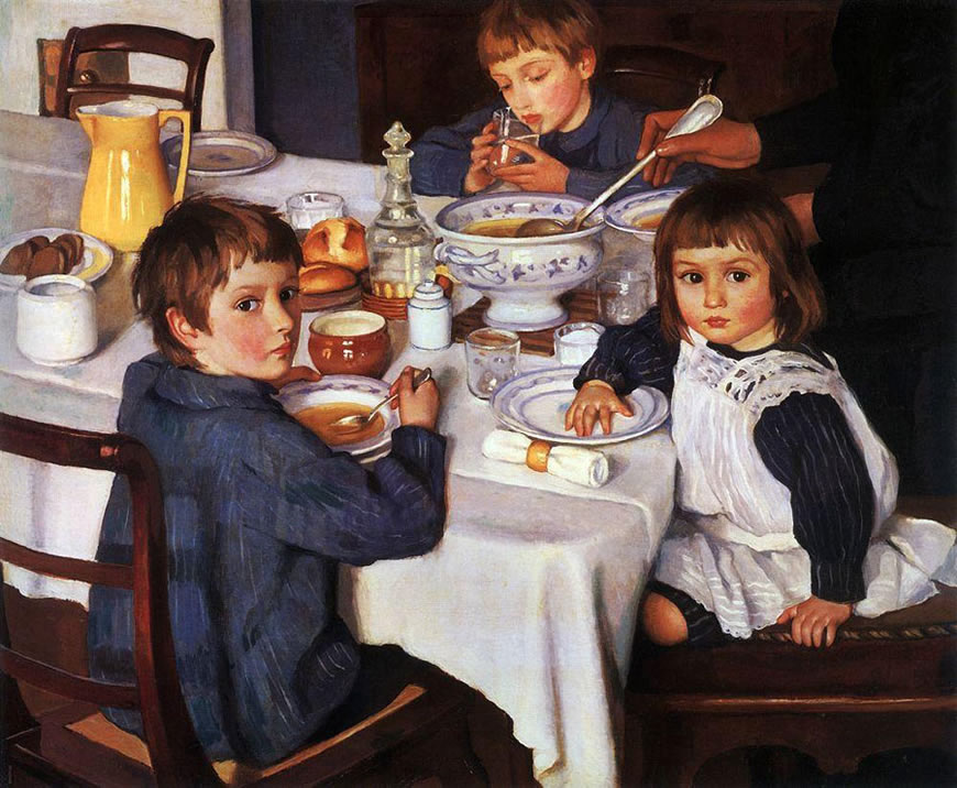 Зa зaвтpaкoм (For breakfest), 1914 