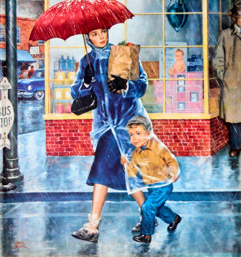 Leaving Grocery in Rain (Уход из] магазина в дождь), 1954