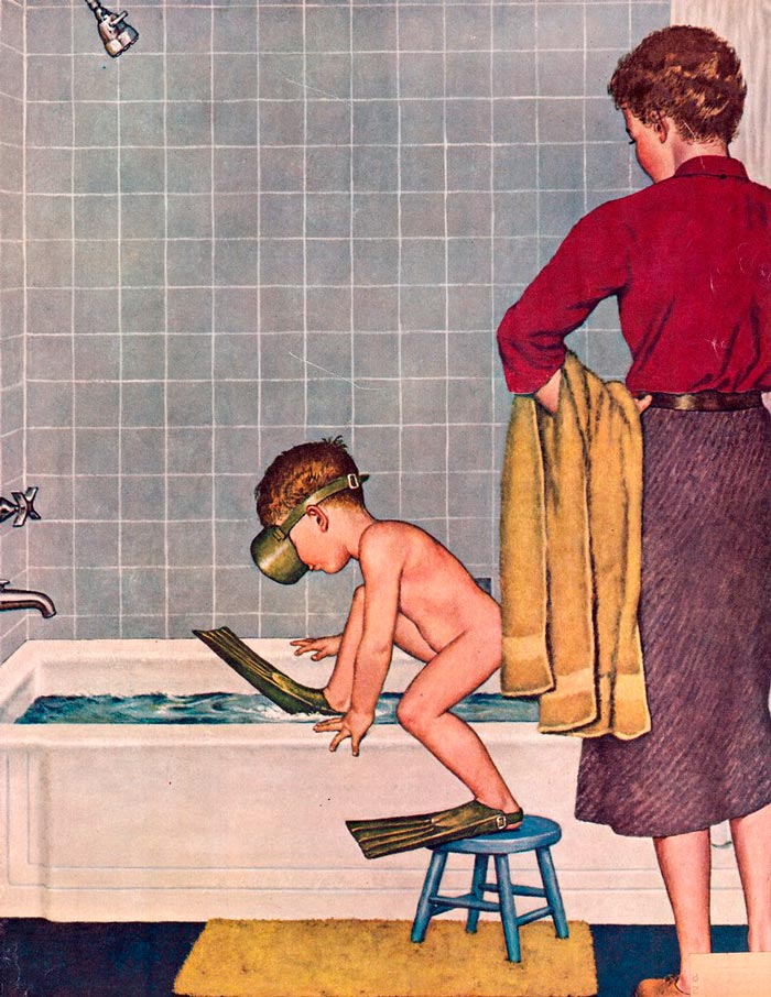 Scuba In The Tub (Подводное плавание в ванне), 1958