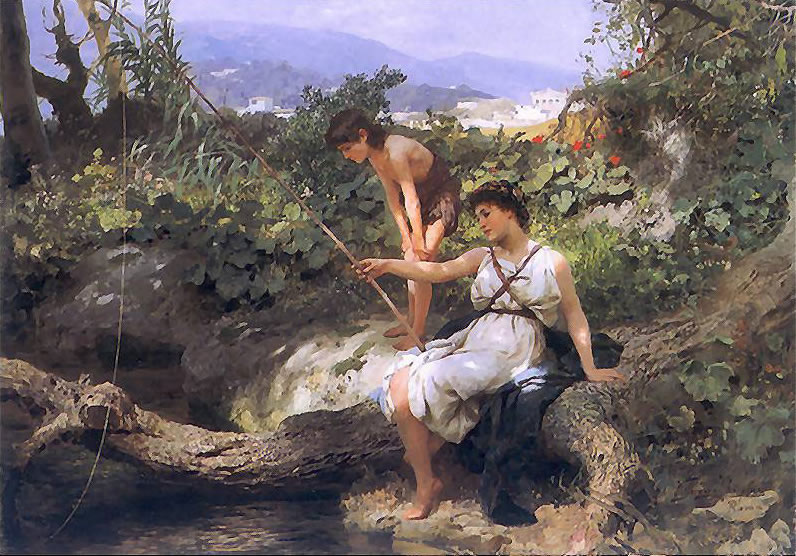 Fishing [Roman bucolic] (Рыбалка), 1879