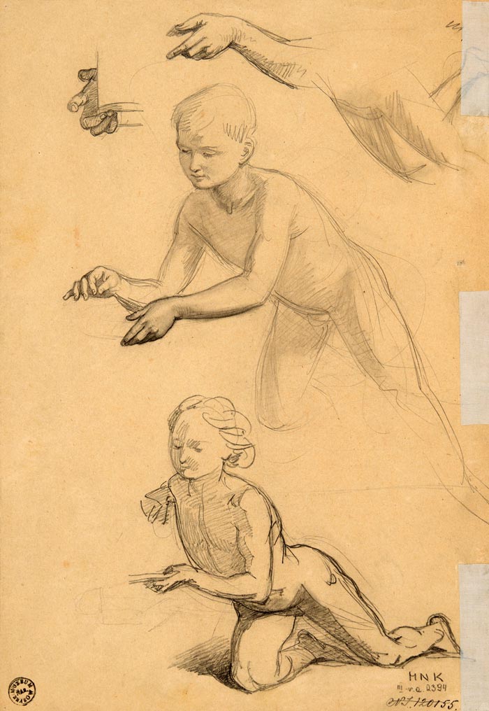 Two sketches of a nude boy (Два скетча голого мальчика), 1850