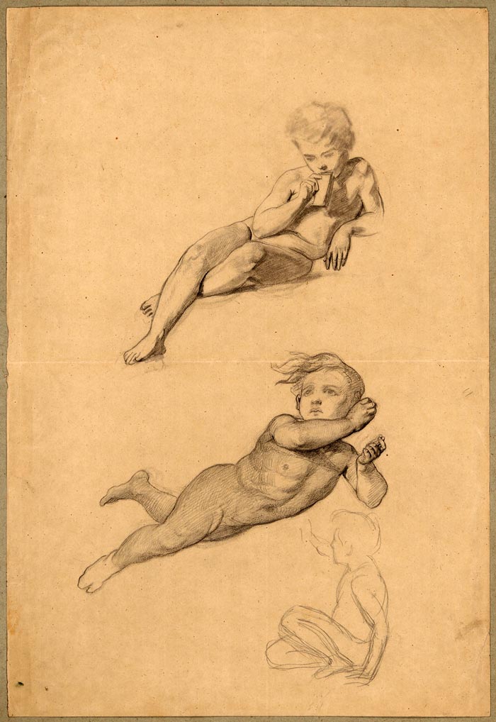 Studies of boys’ nudes to the ceiling ‘Wedding procession of Cupid and Psyche’ (Этюды обнаженных мальчиков для потолка «Свадебная процессия Амура и Психеи»), 1863