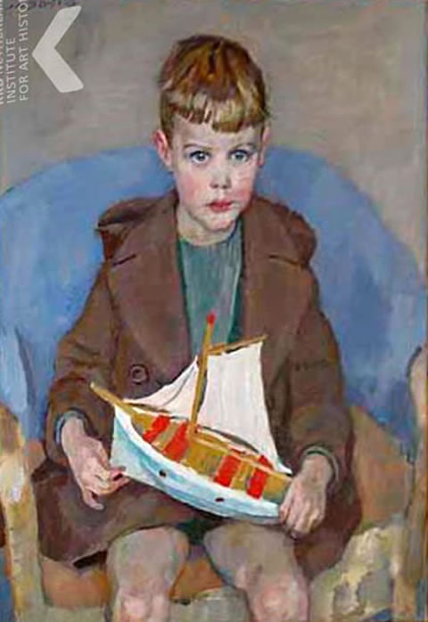 Portret van een jongen met een zeilbootje in de hand (Портрет мальчика с парусным корабликом в руках), 1953