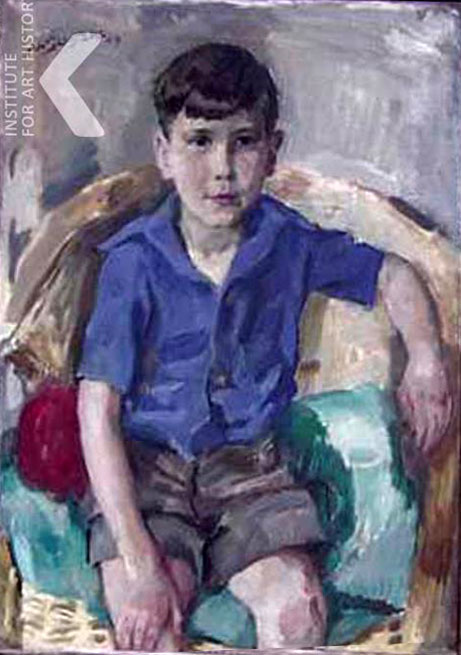 Portret van een jongen zittend in rotanstoel (Портрет мальчика, сидящего в плетённом кресле), 1948