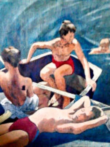 Boys bathing with a Boat (Мальчики, купающиеся с лодки), 1956