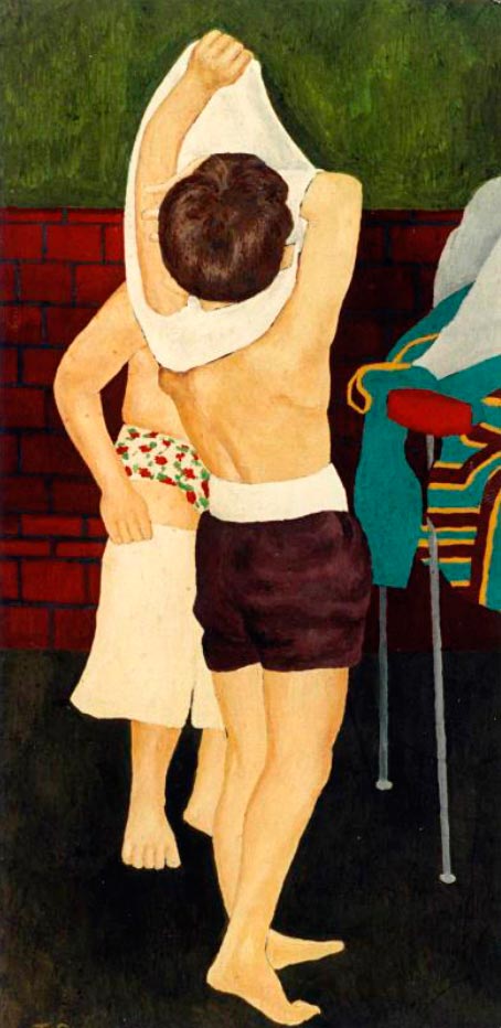 Two boys changing for gym (Двое мальчиков, переодевающихся для занятий спортом), 1963