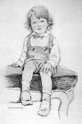 Boy in jumper seated on hassock (Мальчик в свитере, сидящий на пуфике), 1915