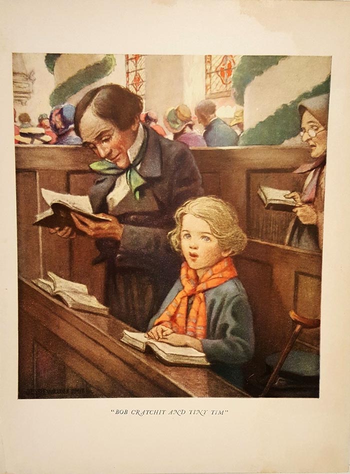 «A Christmas Carol. Bob Cratchit and His Son Tiny Tim / Рождественская песнь. Боб Крэтчит и его сын, Крошки Тим», 1923