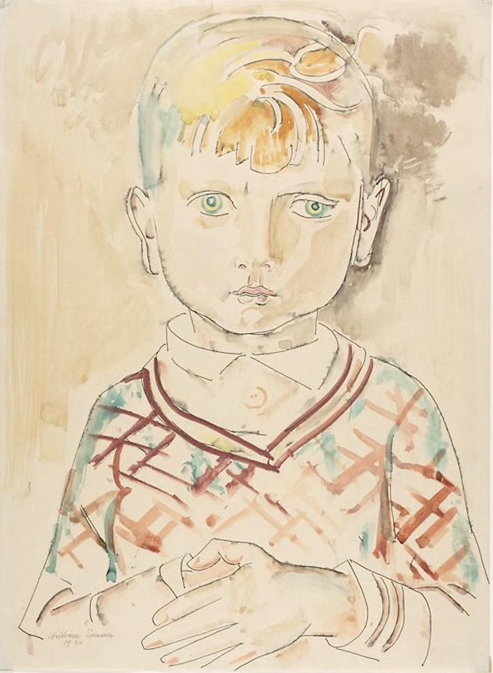 Bust of Boy in a Plaid Sweater (Бюст мальчика в клетчатом свитере), 1930