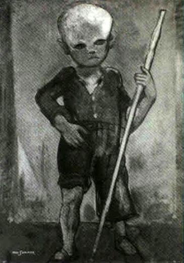 Boy with a green face (Мальчик с зелёным лицом)