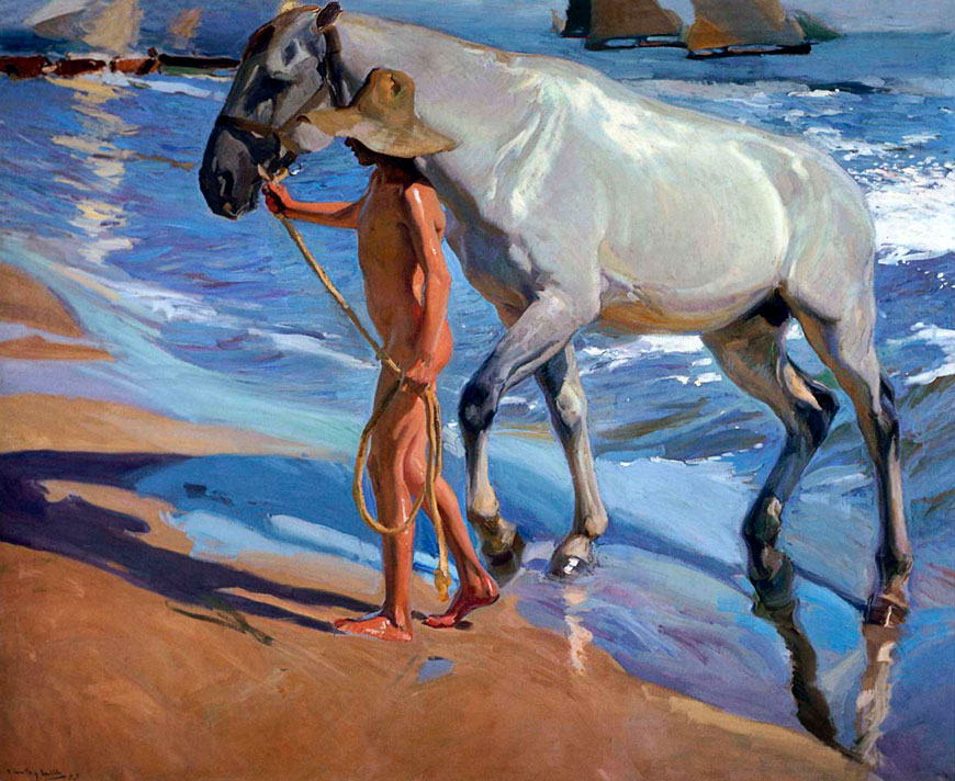 SOROLLA Y BASTIDA Joaquin - El baño del caballo (Купание коня), 1909