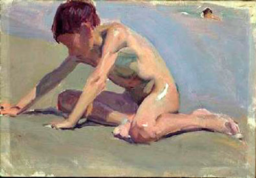 Niño jugando en la playa de Valencia (Мальчик, играющий на пляже Валенсии), 1904-1920