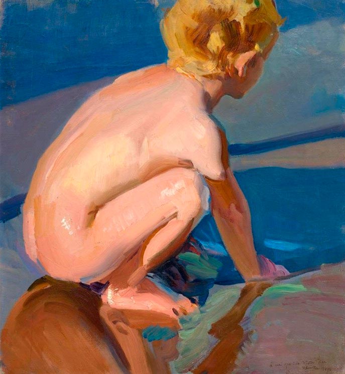 Niño en Cuclillas. Playa de Valencia (Сидящий на корточках ребенок. Пляж Валенсии), c.1912