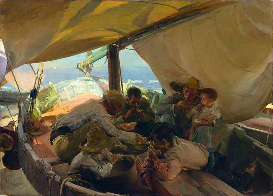 La comida en la barca (Обед на лодке), 1898