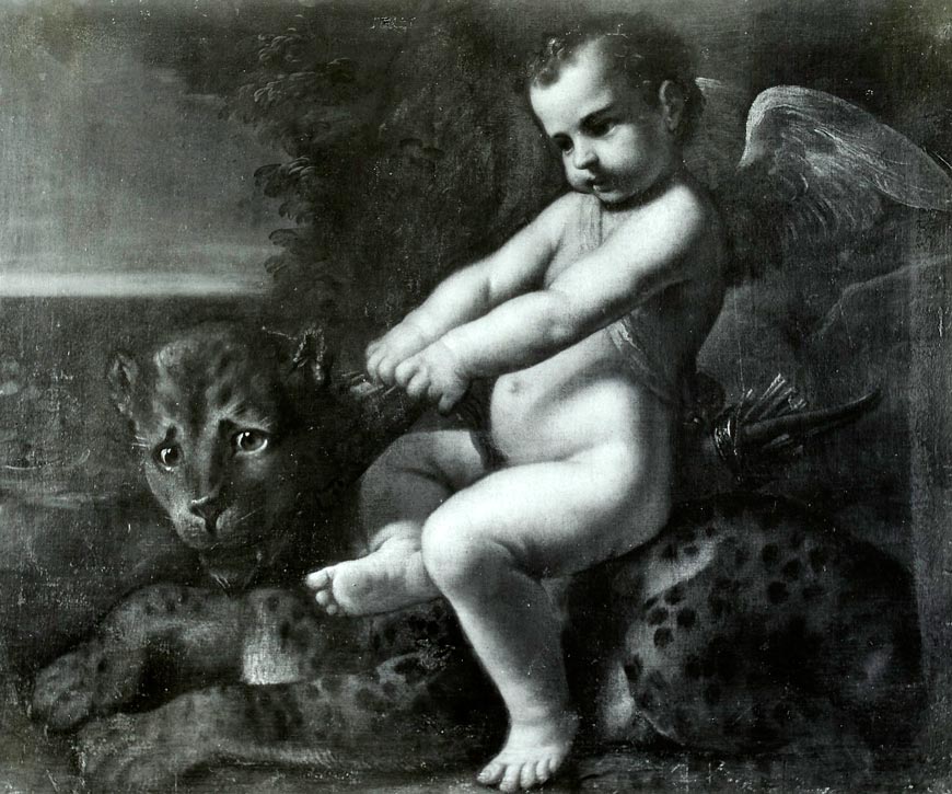 Cupid taming a leopard (Купидон, укрощяющий леопарда)