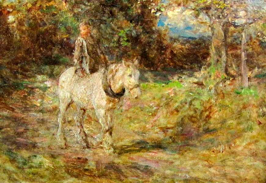 A Boy riding a Pony on a Forest Track (Мальчик верхом на пони на лесной дороге)