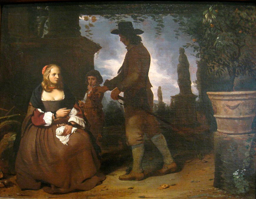 A сouple and a boy in a garden (Пара и мальчик в саду), 1648-1650