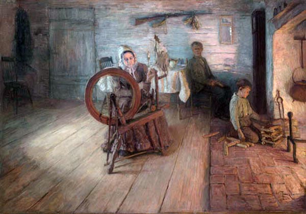 Spinning by Fireligh   The Boyhood of George Washington Gray (Прядильня Файрлиха, времена отрочества Джорджа Вашингтона), 1894