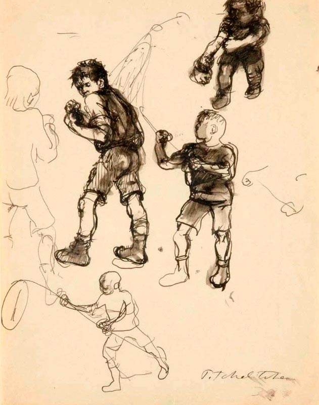 Боксирующие мальчики (Boys boxing), 1939