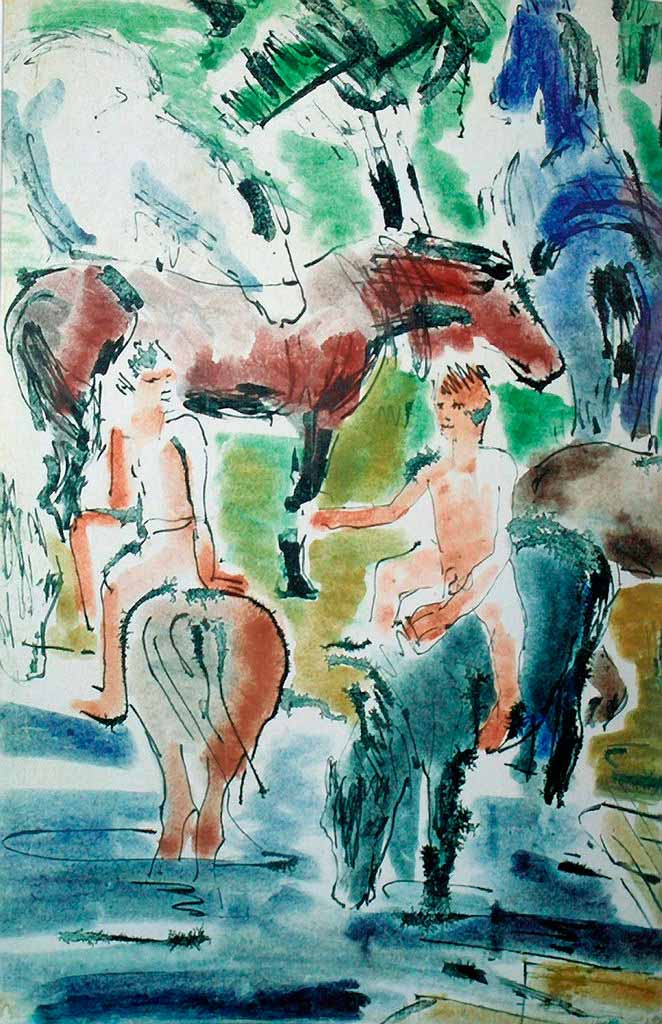 Купание коней (Bathing horse), 1930