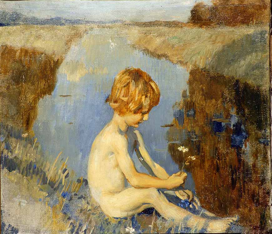 Bambino sul canale con Margherita (Ребёнок у канала Маргарита)