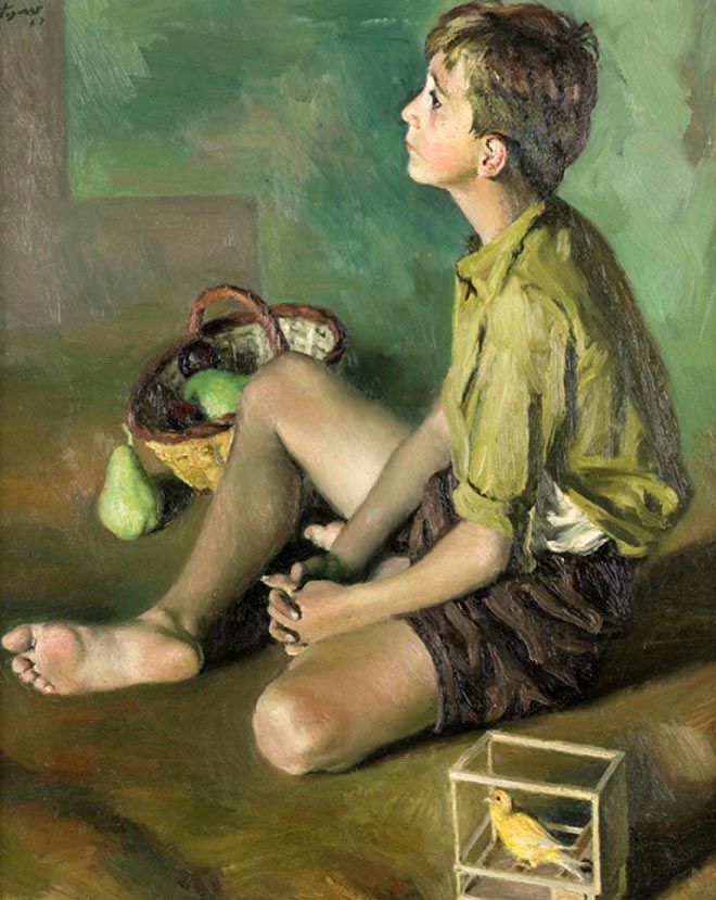 Niño y pajarito (Мальчик и маленькая птичка), 1957