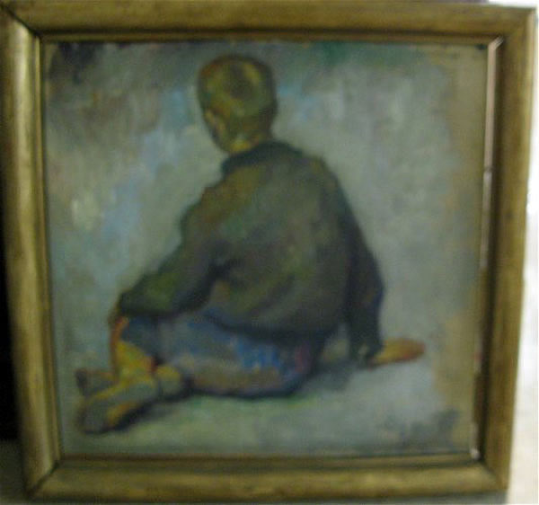 Study of a young boy seated with back facing (Эскиз со спины сидящего мальчика)