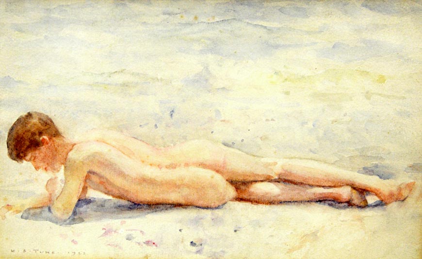 Youth laying on the beach (Юноша, лежащий на пляже), 1922