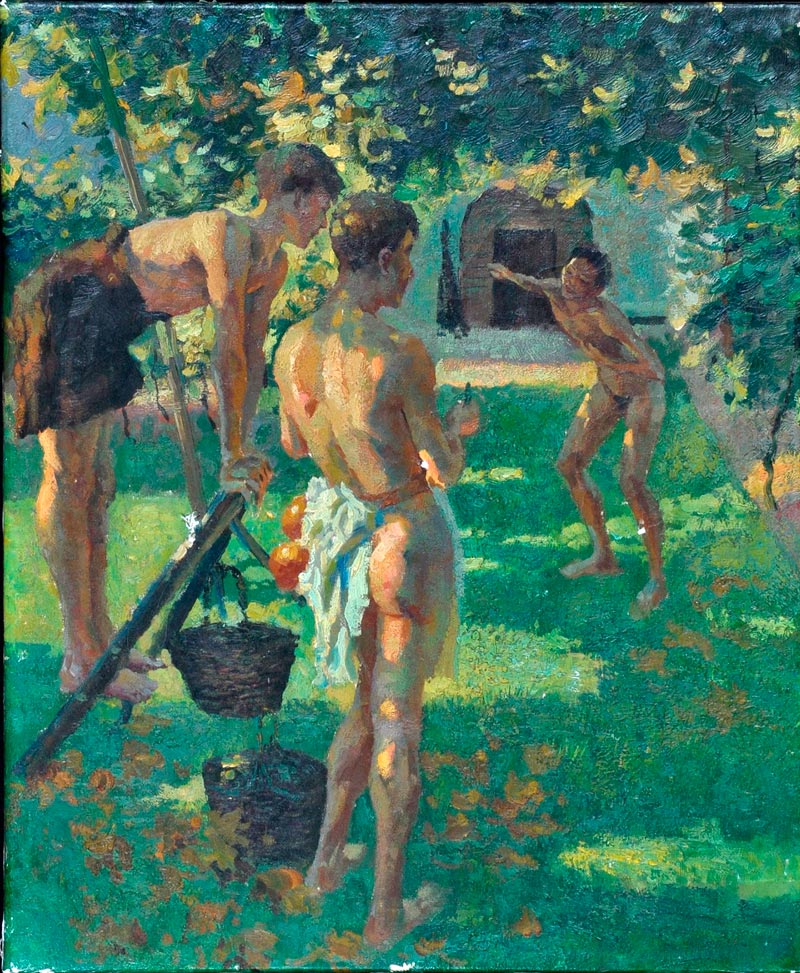 Boys playing in an orchard (Мальчики, играющие в саду)