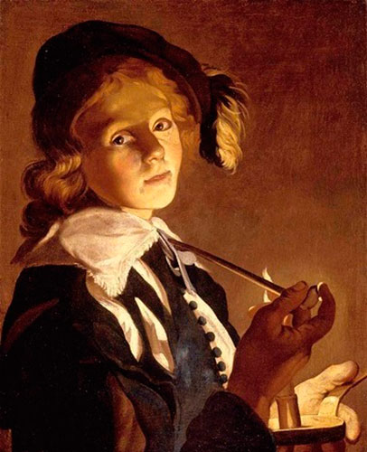 A Young Boy Holding A Pipe By Candlelight (Мальчик с трубкой при свечах), 1620