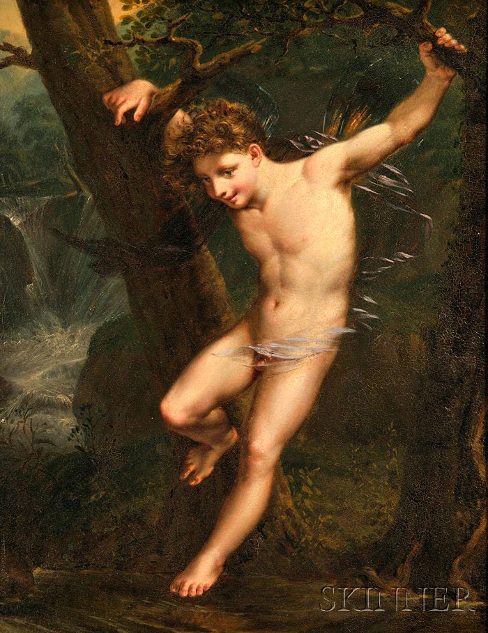 Allegorical Portrait of a Winged Boy in a Woodland Setting (Аллегорический портрет окрылённого мальчика, окружённого лесом), XIX