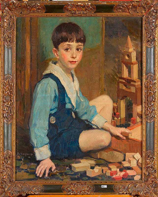 Portrait d'un jeune garçon jouant avec ses blocs de bois (Портрет мальчика, играющего деревянными кубиками), 1918