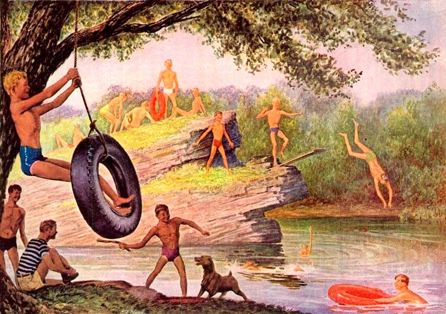 Old Tire Swing at Old Swimming Hole (Качели из старой покрыши у старого пруда), 1944