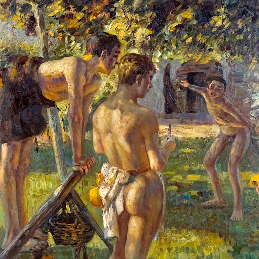 Boys in an orchard (Мальчики в саду)