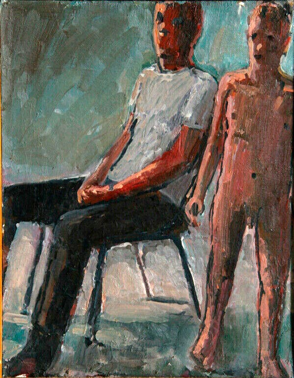 Nude boy with man in chair (Голый мальчик с мужчиной в кресле)