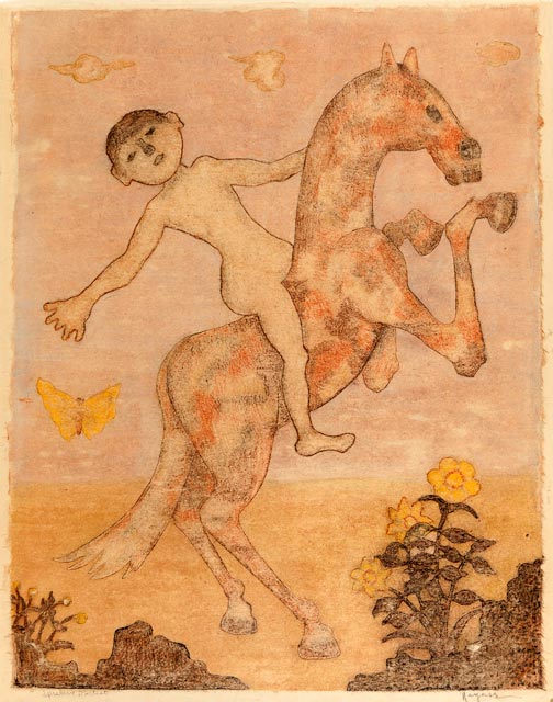 Japanese painter - Boy on Horse (Мальчик на коне), XX