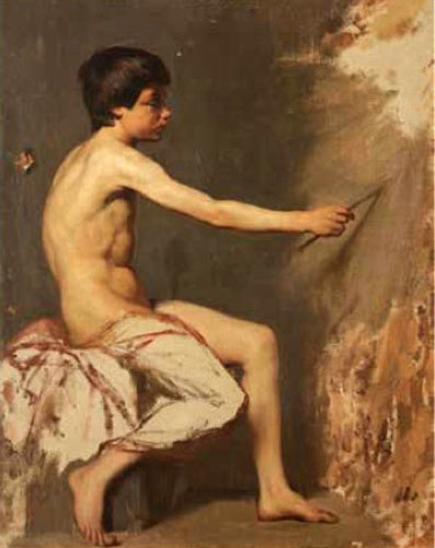 Jeune peintre nu (Юный нагой художник), c.1850