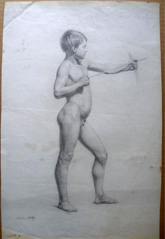 [Nude Boy Posed as Cupid / Обнажённый мальчик, позирующий в образе Купидона], October 1849