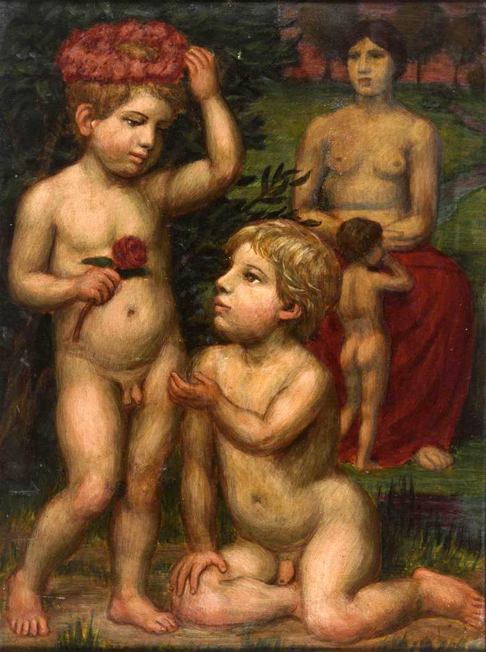 Mother with children playing (Мать с играющими детьми), XX