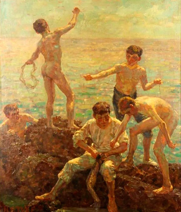 Young boys fishing (Рыбачущие мальчишки)